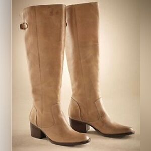 Matisse Tan Leather Knee-High Boots size 9M fits wide-calf